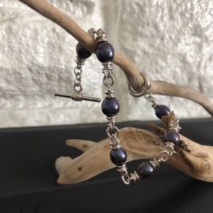 Honora Deep Purple Pearl and Sterling Silver Bracelet